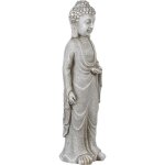 Figurine dcorative mgo en forme de bouddha intrieur extrieur grise thoiry