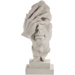Figurine d�corative moderne � visage humain statuette en r�sine gris puumala