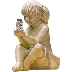 Figurine enfant solaire pour jardin en r�sine, gar�on ou fille, avec lucioles, d�coration ext�rieure