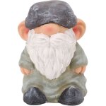 Figurine de gnome de jardin en r�sine, structure � fond stable, style r�tro, pour d�corations de patio ...