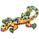 Figurine l�zard d�corative pop art - sculpture en r�sine multicolore pour maison, bureau, cadeau original ...