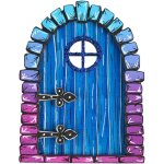 Figurine de porte de f�e en bois pour d�coration de jardin en plein air - elfe miniature - monde de conte ...