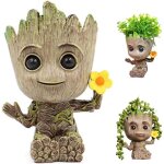 Figurine pot fleurs groot, d�coration aquarium, baby groot porte stylos, arbre homme planteur, cadeau ...