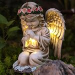 Figurines solaires de jardin, lanterne solaire, figurines de jardin, cadeaux pour femmes, d�coration ...