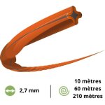 Fil débroussailleuse torsadé husqvarna opti whisper - 2, 7 mm 60 mètres Fil débroussailleuse torsadé husqvarna opti whisper - 2, 7 mm 60 mètres