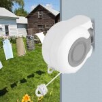 Fil à linge double rétractable extensible pour extérieur, corde à linge rétractable à fixation murale, ... Fil à linge double rétractable extensible pour extérieur, corde à linge rétractable à fixation murale, ...