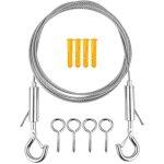 Fil de rideau acier inoxydable, 5m c�ble de rideau, fil de rideaux corde, c�ble de rideau avec 4 pi�ces ...