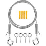 Fil de rideau acier inoxydable, 5m cble de rideau, fil de rideaux corde, cble de rideau avec 4 pices ...