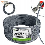 Fil de tension gain� pour vergers, pvc oc 3. 0, pour grillage, 100 m, graphite