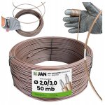 Fil de tension gain� pour vergers, pvc oc 3. 0, pour grillage, 50 m, marron