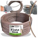 Fil de tension en pvc 3. 6 pour grillage de verger, marron, 50 m