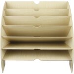 File organizer, wooden sorter, paper tray, office storage for a4 paper, magazines and documents (36. ...