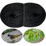 Filet anti oiseaux noir7. 5m x 15m, filet oiseaux robuste, filet voliere poulailler, filet de protection ...