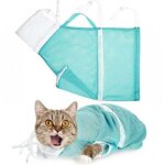 Filet de bain pour chat, 1 paquet, souple et r�glable, pour le bain et la coupe des griffes, vert et ...