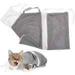Filet de bain pour chat, lot de 1, souple et rglable, pour le bain et la coupe des griffes, gris et ...