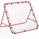 Filet de rebond pliable inclinaison rglable - piquets d'ancrage inclus - filet pe noir mtal poxy rouge ...