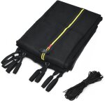Filet de scurit pour trampoline 366 cm avec 8 poteaux fermeture eclair double et boucles de protection ...