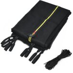 Filet de scurit pour trampoline 427 cm avec 9 poteaux fermeture eclair double et boucles de protection ...