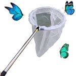 Filet t�lescopique � insectes et papillons pour attraper les insectes et les insectes, poign�e en acier ...