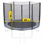 Filet de trampoline 10ft 300 / 305 / 312 cm pour 6 poteaux solide et durable