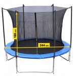 Filet de trampoline intrieur 8ft 244 - 252 cm solide durable