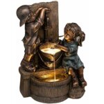Fille et garon statue rsine jardin sculpture cour art dco, - ahlsen