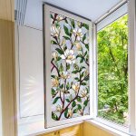 Film de confidentialit� 3d effet vitrail, autocollant d�coratif statique, motif floral - 45 x 100 cm ...