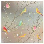 Film d�coratif pour vitres effet vitrail color�, statique sans colle, anti - uv ? 45 � 200 cm