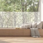 Ambiance - sticker - film fen�tre anti regard occultant - motif g�om�trique gris long - stickers pour ...