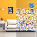 Film repositionnable  motifs gomtriques colors - 120 cm x 0. 5 m - en rouleau - dimexact