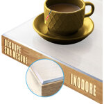 Film de table neo milky blanc laiteux sur mesure - bord biseaut� 70 x 100 cm