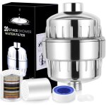 Filtre de douche en 20 �tapes, filtre � eau dure, peau et cheveux plus sains, �limine le chlore, les ...