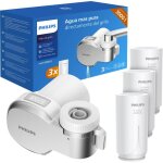 Filtre � eau sur robinet philips awp3705p3 avec �cran et compteur. 3 cartouches filtrantes incluses.