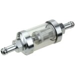 Filtre  essence universel pour moto, filtre en mtal modifi cnc, amovible, verre transparent, argent ...