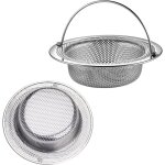 Filtre �vier cuisine, 2 pcs filtre � �vier avec poign�e en acier inoxydable, grille evier cuisine, bouchon ...