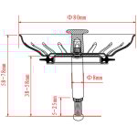 Filtre  vier de cuisine  79mm, 1 filtre bouchon evier cuisine avec hauteur rglable, bouchon evier ...