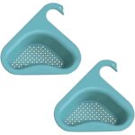 Filtre d'�vier triangulaire � angles irr�guliers, anti - obstruction, bleu ciel, lot de 2.