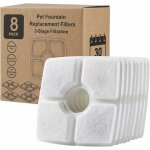 Filtres pour fontaine a chat, carr 12cm, filtration triple, lot de 8 filtres de rechange pour fontaine ...