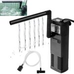 Filtre int�rieur pour aquarium 20l - 60l, 4w 600l / h r�glable pompe filtre interne avec �ponges filtrantes ...