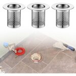 Filtre lavabo 3 pi�ces, filtre de vidange en acier inoxydable, forme cylindrique 3d, antirouille, bonde ...
