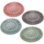 Filtre en silicone pour bonde de douche, protge le drain des cheveux, ensemble de 4 pices pour salle ...