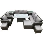 11 personnes en rotin ensemble salon de jardin extérieur table à manger réglable en hauteur canapé avec ... 11 personnes en rotin ensemble salon de jardin extérieur table à manger réglable en hauteur canapé avec ...