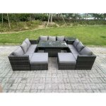11 places extrieur rotin meubles de jardin canap ensemble patio table  manger rglable avec table ...