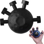 Finger grip strengthener, balle de grip 5 doigts noire renforcement musculaire main exercice ergonomique ...