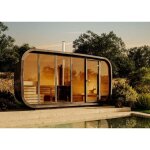 Sauna tonneau scandicube space naturel , 42 mm paisseur de paroi 420 x 230 cm - finntherm
