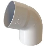 First plast - coude mle femelle 6730 pour gouttire 80 ep. 2, 2mm blanc