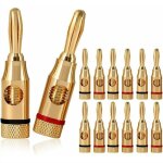 Fitags - 12pcs fiches bananes, premium 24k connecteur plaqu or pour hifi haut - parleur, cble enceinte, ...