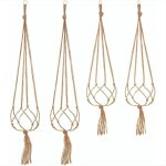 Fitags - lot de 4 suspension corde plante macram� porte pot suspendu plante cintre int�rieur ext�rieur ...