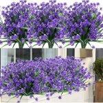 Fitags - 8 bundles fleurs artificielles artificielles arbustes extrieurs plantes rsistantes aux uv ...