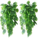 Fitags - faux plantes de lierre artificielles faux feuilles de palmier monstera tropical pour int�rieur ...